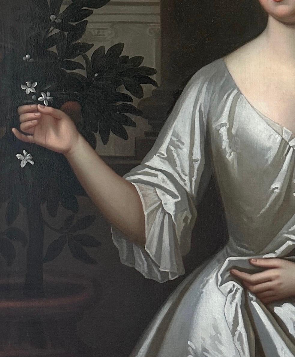 Retrato pintado a principios del siglo XVIII de Henrietta Paulet, duquesa de Bolton - Portrait Painting Negro de Maria Verelst