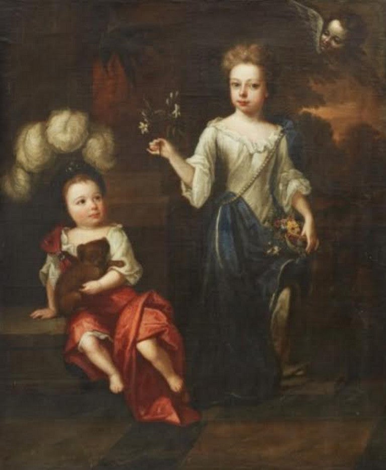 Robert Byng (1666-1720) Portrait of Two Children - Painting by Robert Byng