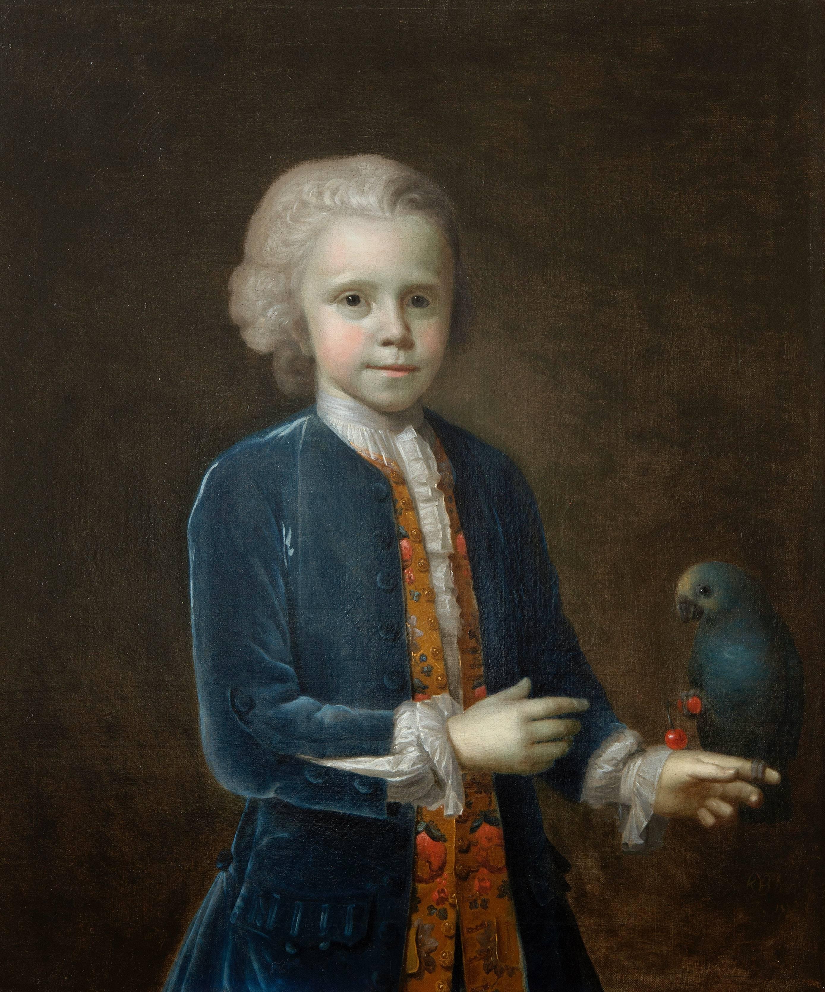 Richard Van Bleeck Portrait Painting - Portrait of a Boy with Parrot