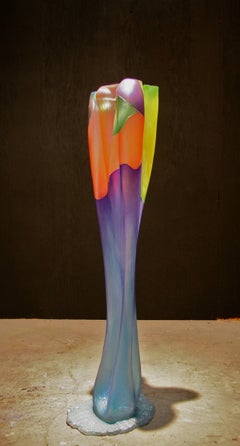 "Dark Elegance", Blown, Molded, and Sandblasted Glass Sculpture by Danny Perkins