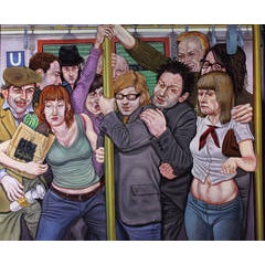 "Young Pioneers", Figurative Oil Painting on Wood Panel, Framed 8