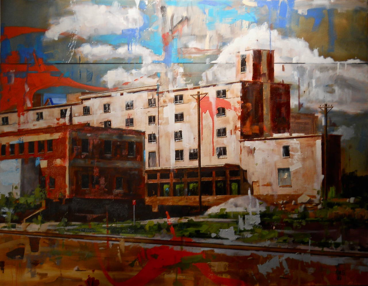 Andrew Brandmeyer Landscape Painting - Cotton Belt Building
