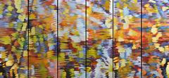 Echo by Jill Hackney, Six Part Oil Painting on Canvas, Bright Vivid Colors, 2016 2