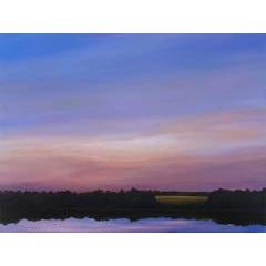 "Silent Reflection", Acrylic Landscape Painting on Canvas with Walnut Frame 7