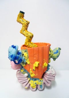 Colorful Ceramic Cup and Straw Set by Joey Watson