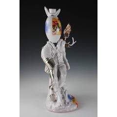 Bicycle Boy by Paul McMullan, Earthenware Sculpture with Luster and Decals, 2016 11