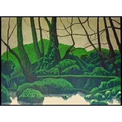 Green Ridge by Miles Bair, Oil Painting on Stretched Canvas with Gold Leaf, 2013 9