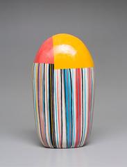 Untitled Dango by Jun Kaneko, Two Foot Tall Ceramic Form with Colorful Glaze