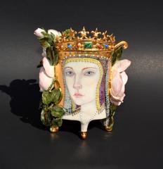Maiden of Roses by Irina Zaytceva, Porcelain Vase Form with Painted Illustration