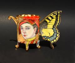Swallowtail Butterfly Cup by Irina Zaytceva, Hand Painted Porcelain Cup Form