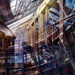 "Whirling Space" , Oil Painting on Wooden Panel 4