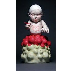 Belly Canvas by Kyungmin Park, Figurative Porcelain Sculpture with Glazing, 2016 4