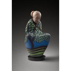 Seated Beneath the Trees by Ross Richmond, Hot Sculpted Glass with Metal Stand 4