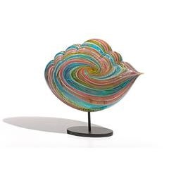 St. Lucia Cloud by Nancy Callan, Blown Glass Sculpture with Metal Stand 7