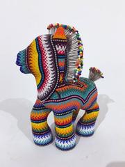 Pony by Jan Huling, Brightly Colored and Patterned Beaded Sculpture 