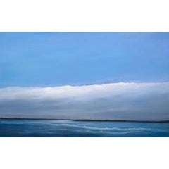 "Waves and Inlet", Acrylic Painting on Canvas with Walnut Frame 9