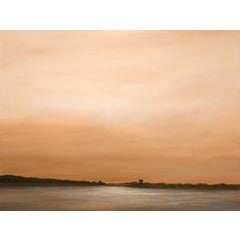 "Up the River", Acrylic Landscape Painting on Canvas with Walnut Frame 11