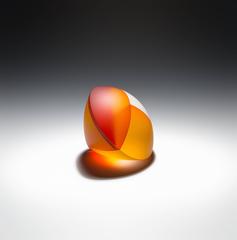 Orange Convex Cone Seed Segmentation, Solid Glass Sculpture 