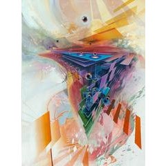 Eclipse, Large Abstract Geometric Acrylic Painting on Canvas 12