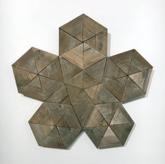 Large Geoflake by Benjamin Lowder, Wooden Sacred Geometry Wall Sculpture 