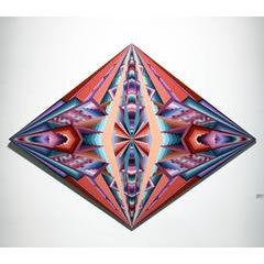 "Chrysanthemum", Intricate Geometric Abstract Acrylic Painting on Maple Panel 9
