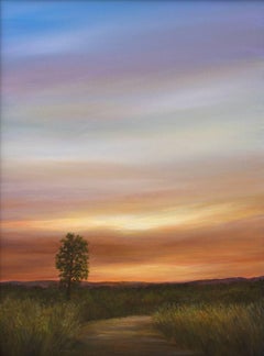 "Almost Twilight" , Acrylic Landscape Painting on Canvas with Wood Frame