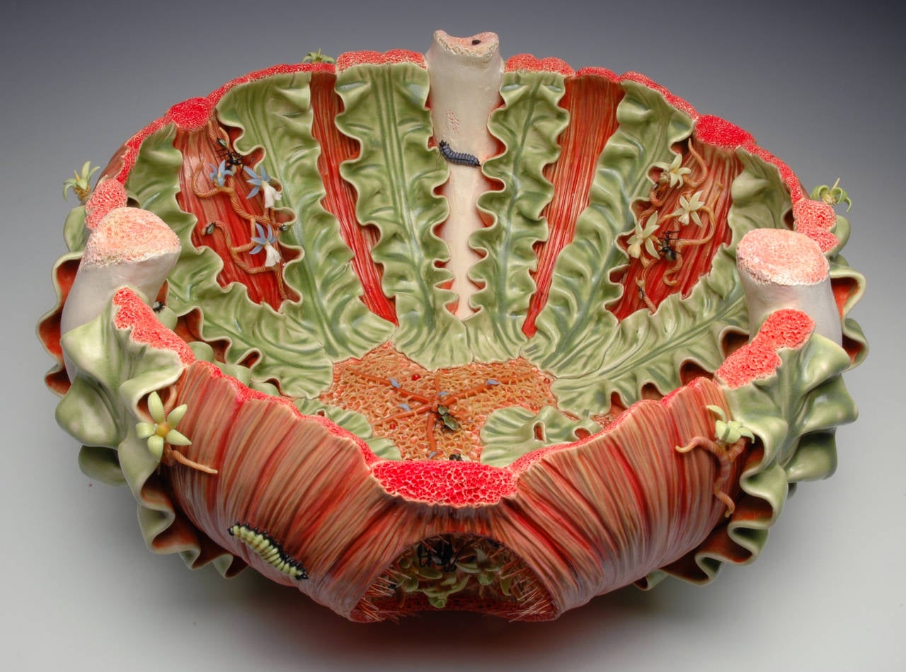 Porcelain and Glass Bowl Form  - Sculpture by Bonnie Seeman
