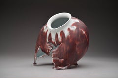 "Jar with Fern Pattern", Deconstructed Porcelain Sculpture with Glaze