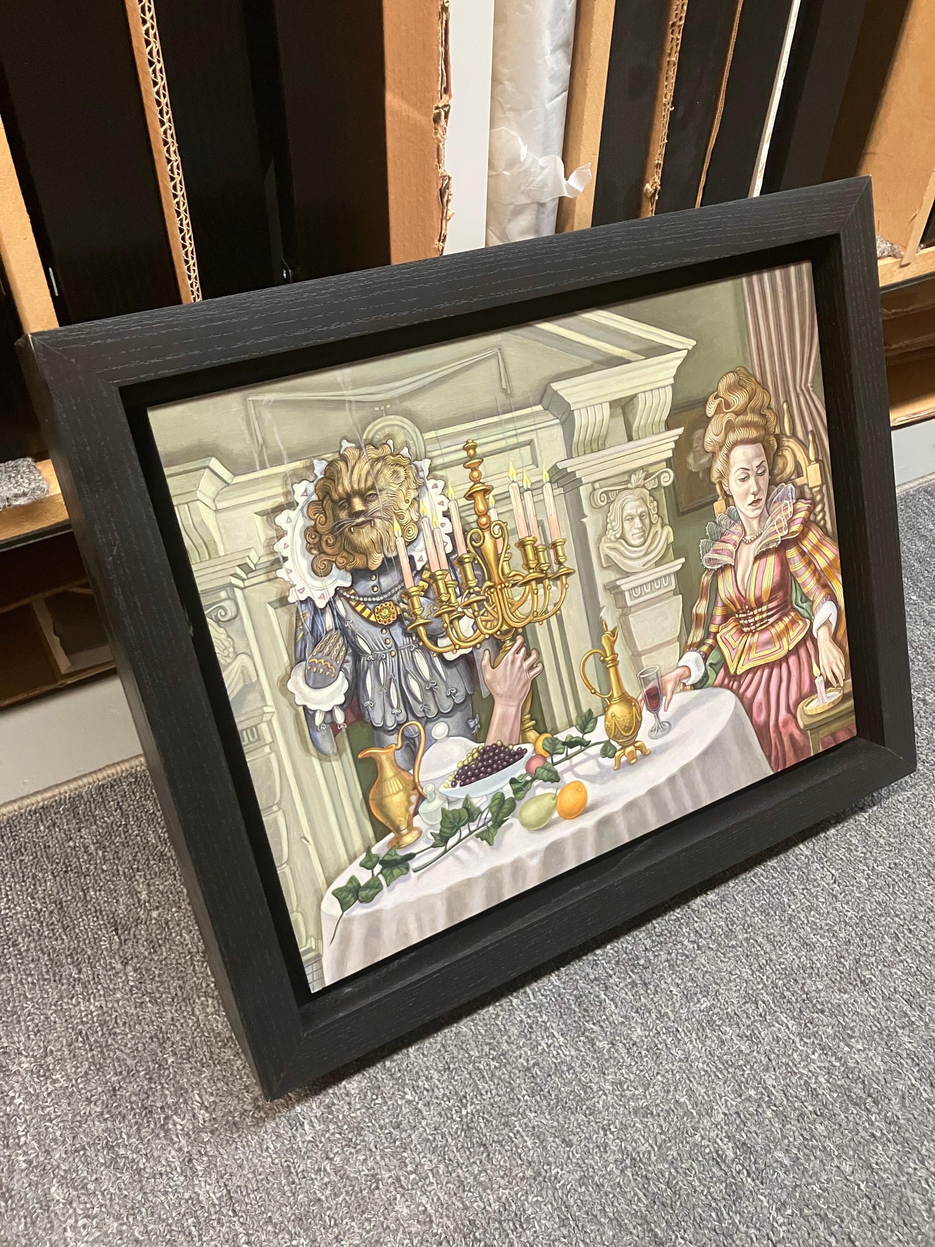 Belle et Bete, Jed Jackson, 2018, Pintura al óleo enmarcada, Figurativo, Ficción 3