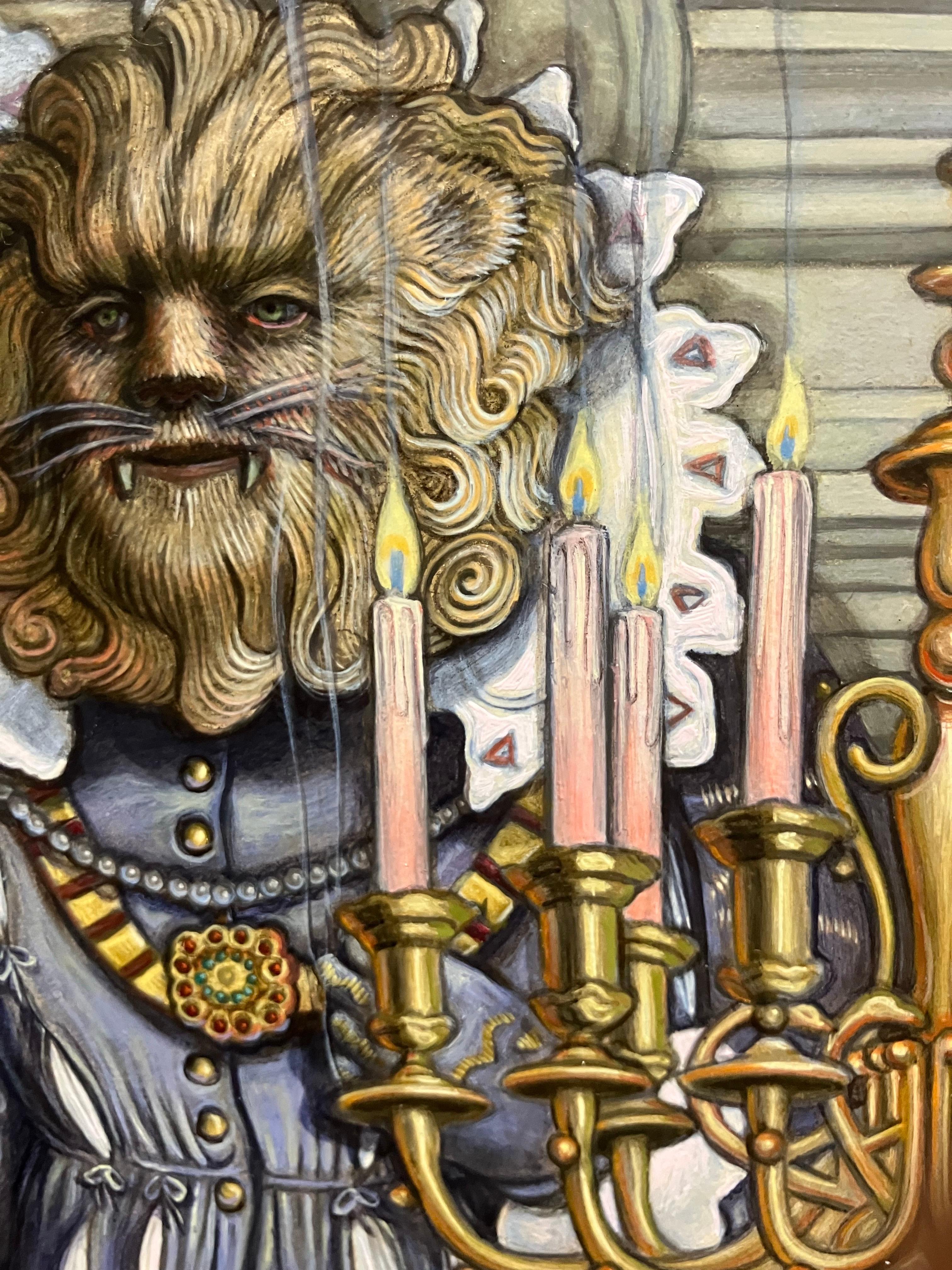 Belle et Bete, Jed Jackson, 2018, Pintura al óleo enmarcada, Figurativo, Ficción 6