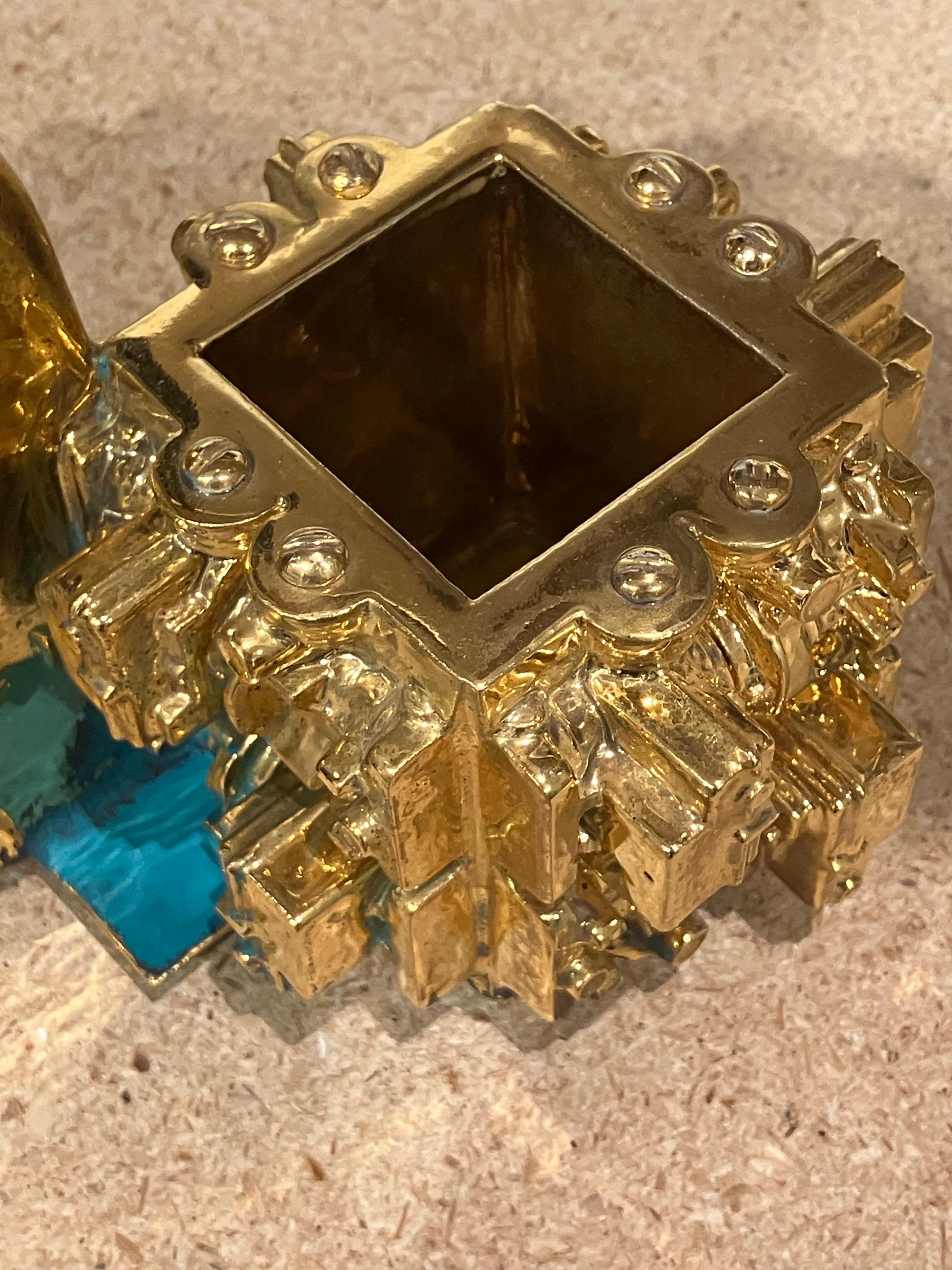 Euclidean Crucible with Clockworks, Steven Montgomery, Ceramic, Gold Luster For Sale 2