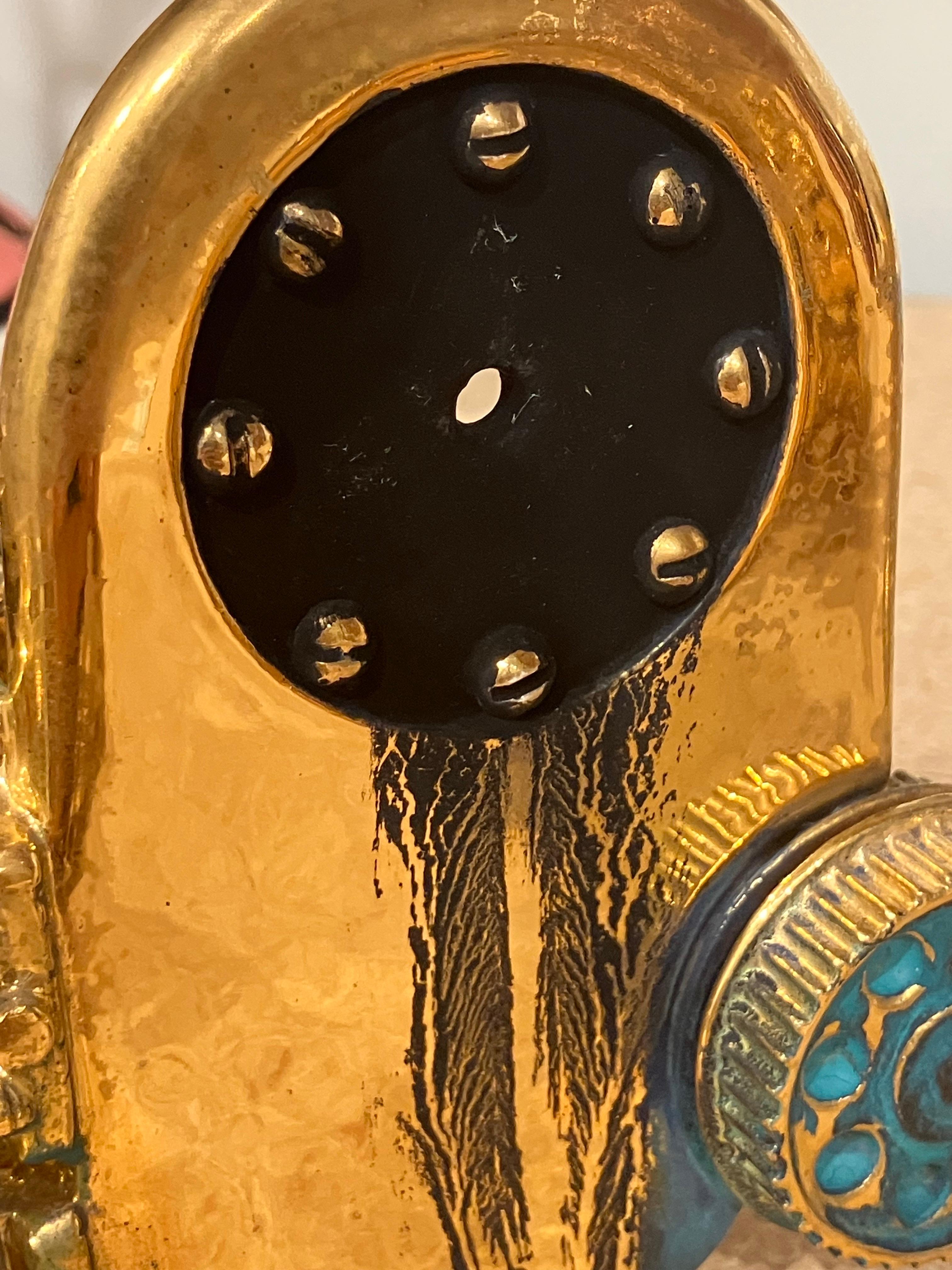 Euclidean Crucible with Clockworks, Steven Montgomery, Ceramic, Gold Luster For Sale 3