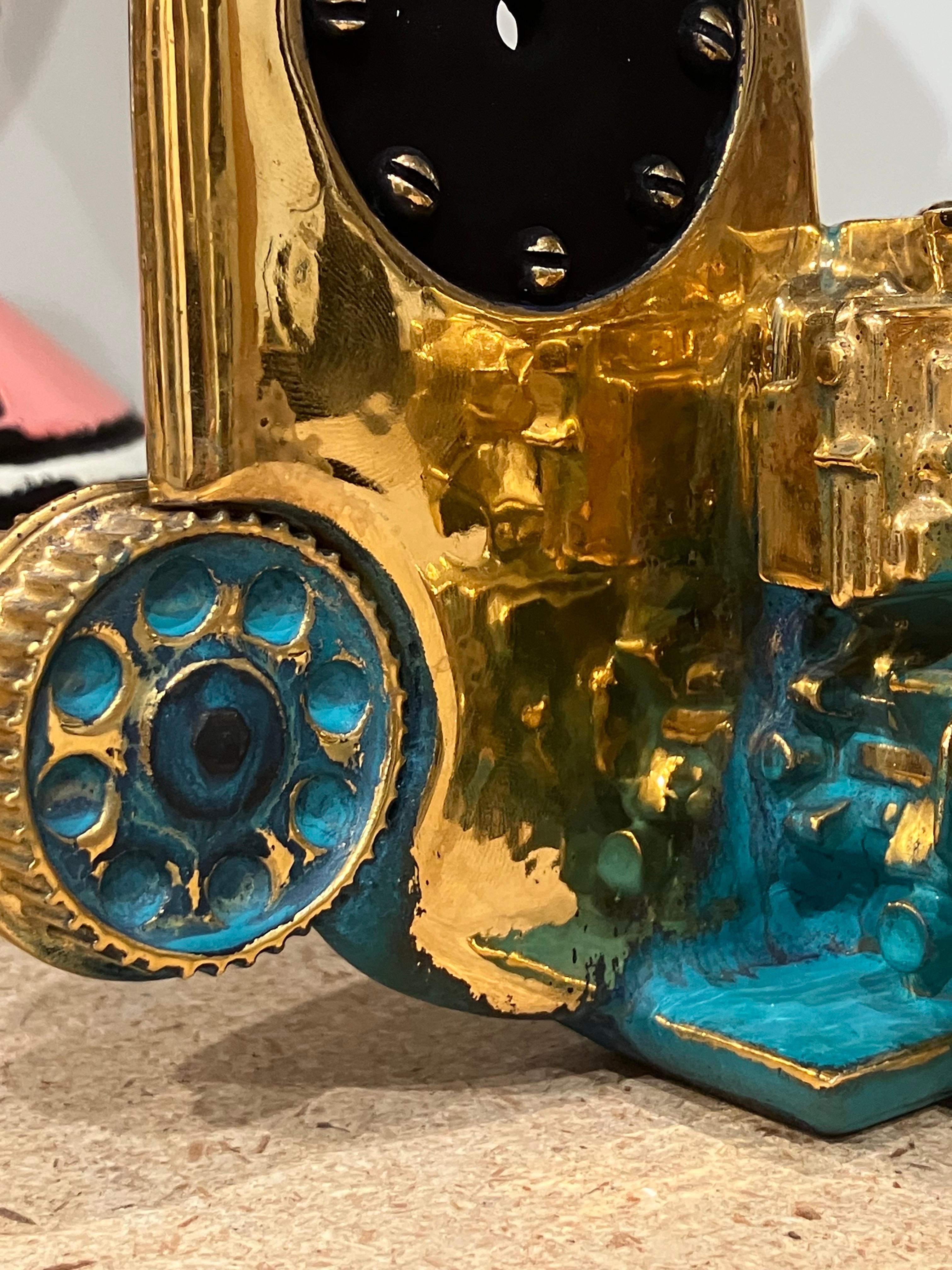 Euclidean Crucible with Clockworks, Steven Montgomery, Ceramic, Gold Luster For Sale 4