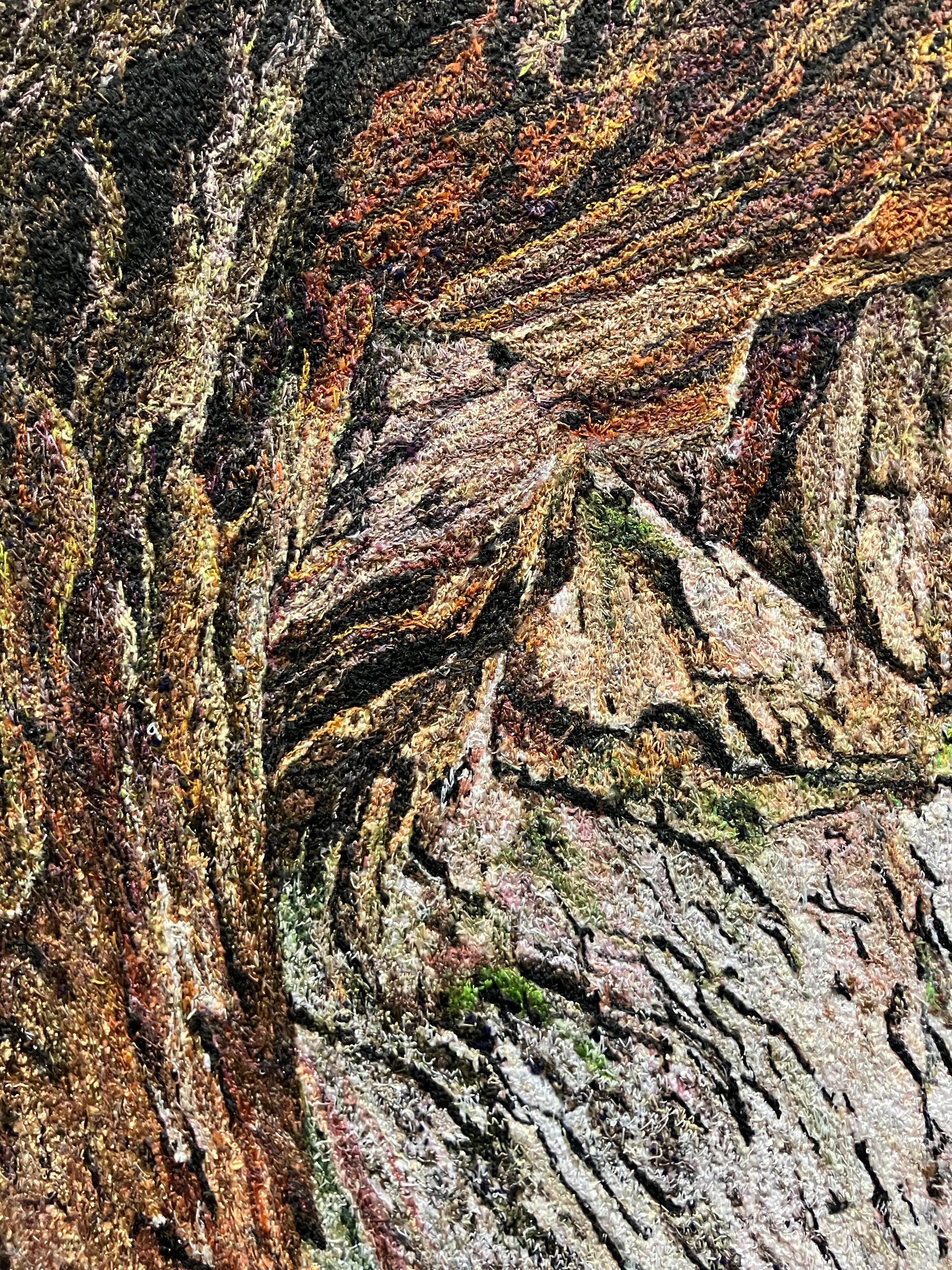 Sporgenza, Carol Shinn, 2014, Ricamo con cornice, Fotorealismo, Nature, Tessile 4
