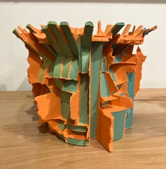 Contemporary, Colored, Porcelain, Sculpture, YOR Spectrum Loop Dispersion