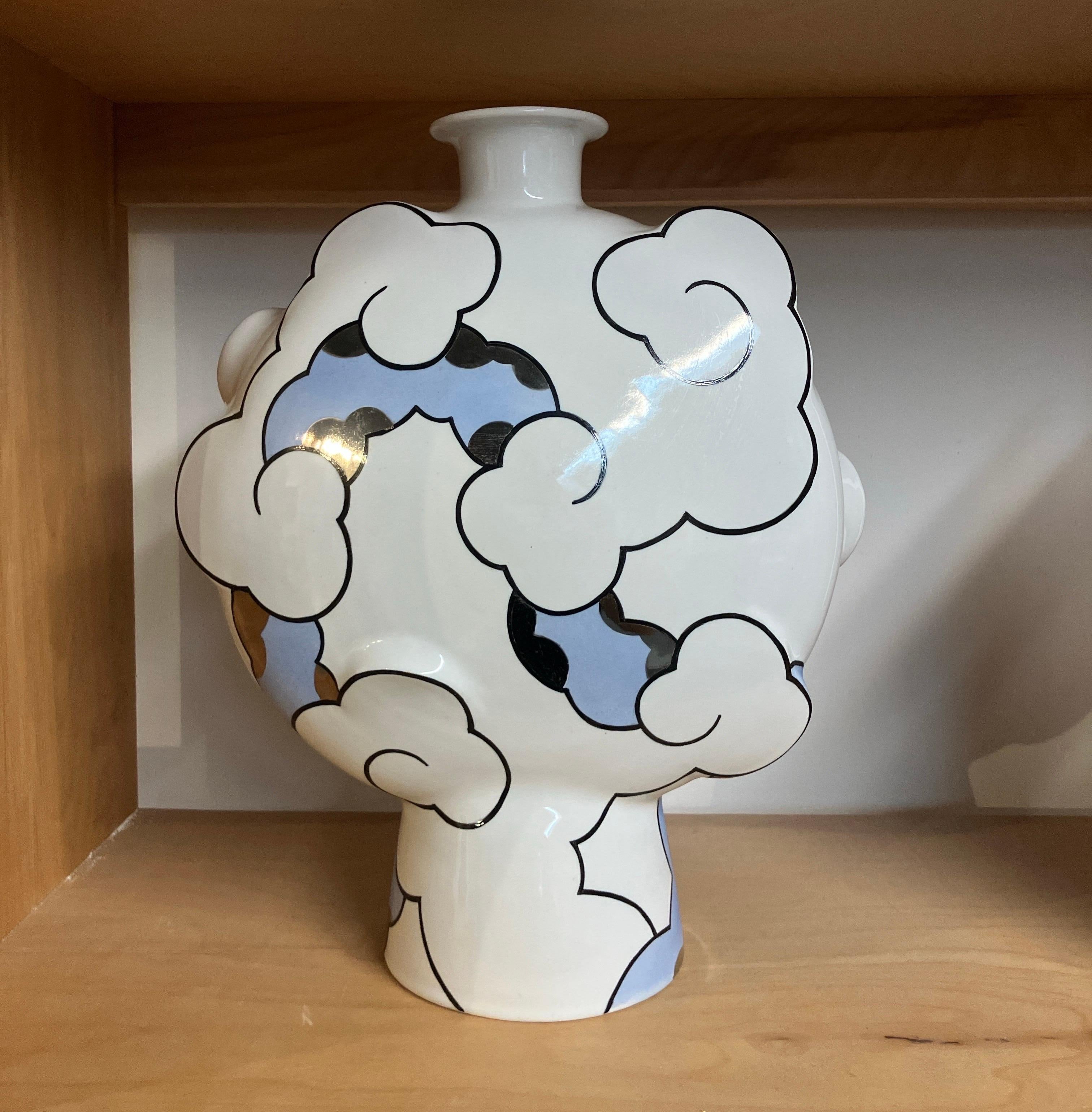 Porcelain Vase Form, China Paint, Mythos Cloud Flask, Sam Chung, 2025 For Sale 4