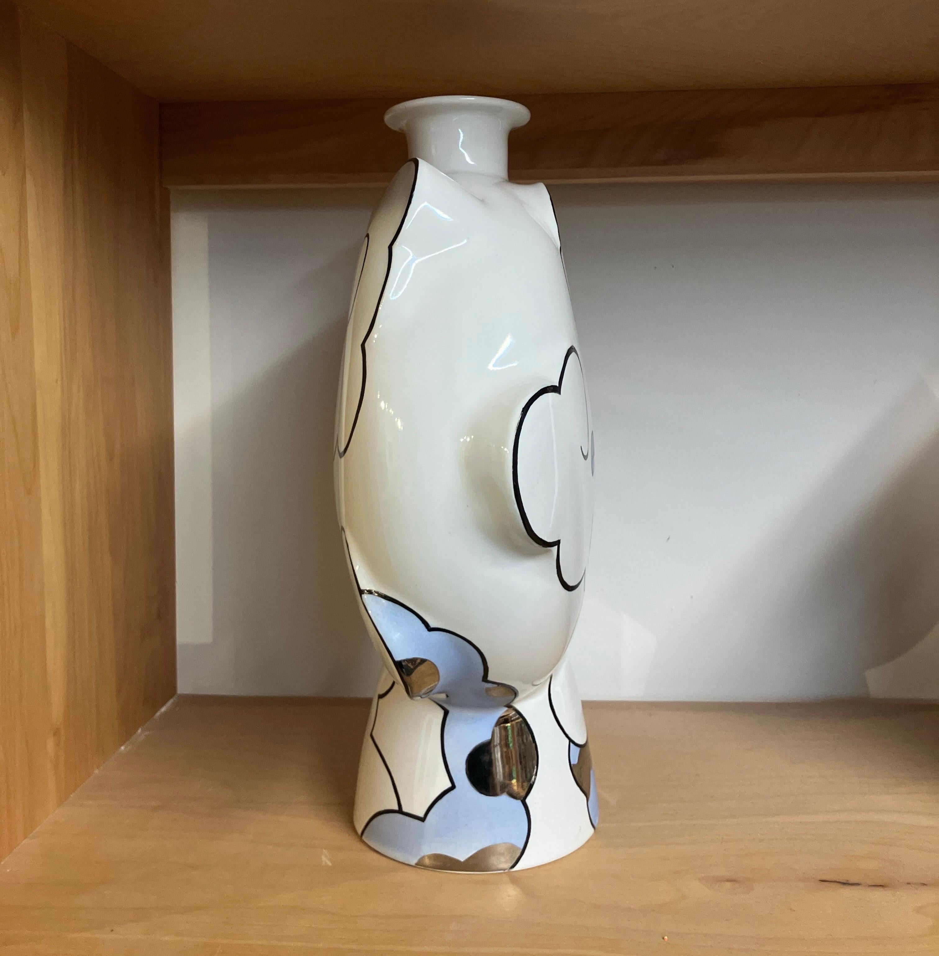 Porcelain Vase Form, China Paint, Mythos Cloud Flask, Sam Chung, 2025 For Sale 6