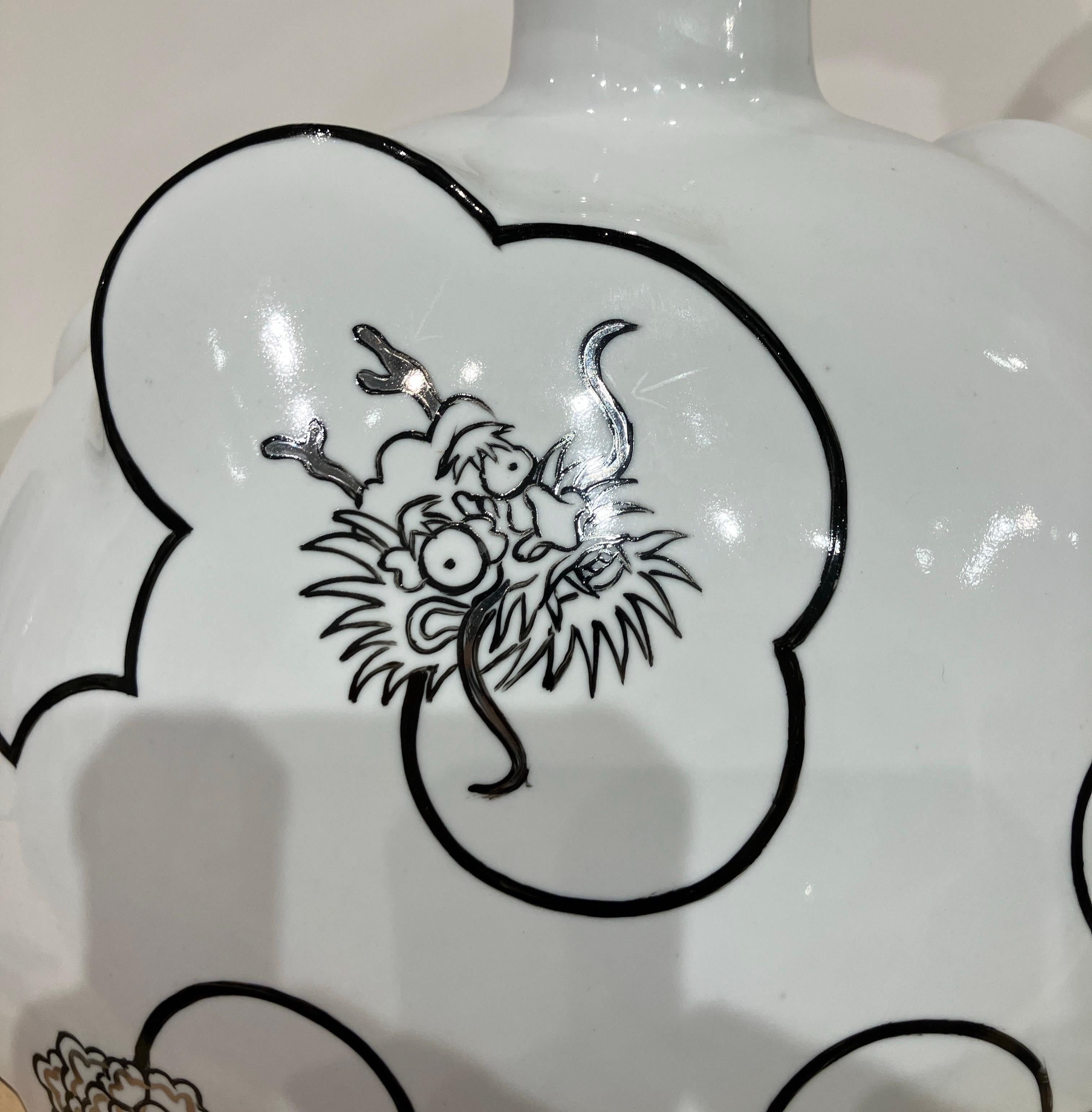 Porcelain, Overglaze Paint, Vessel, Functional, Mythos Flask, Sam Chung, 2025 For Sale 6