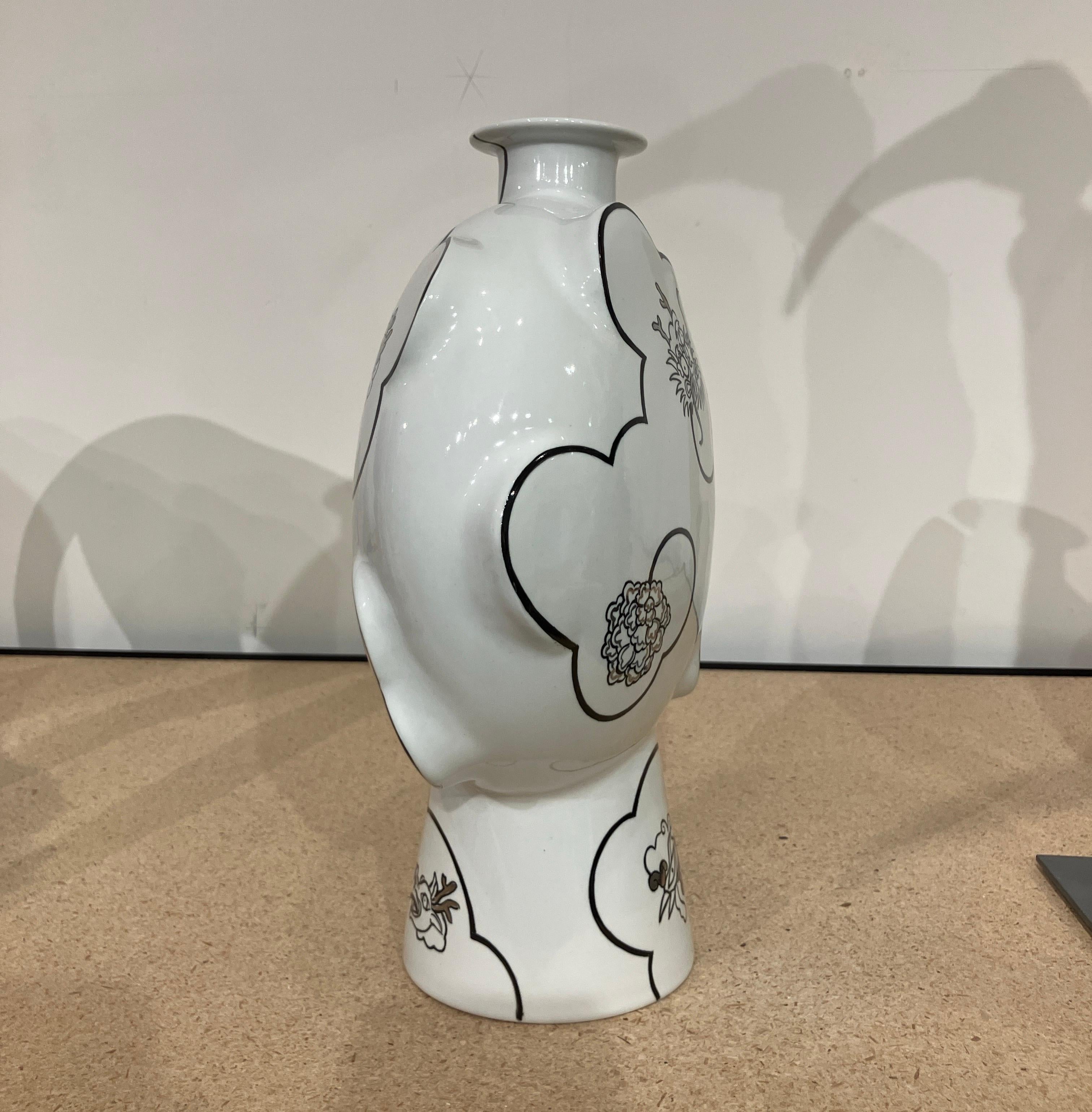 Porcelain, Overglaze Paint, Vessel, Functional, Mythos Flask, Sam Chung, 2025 For Sale 9