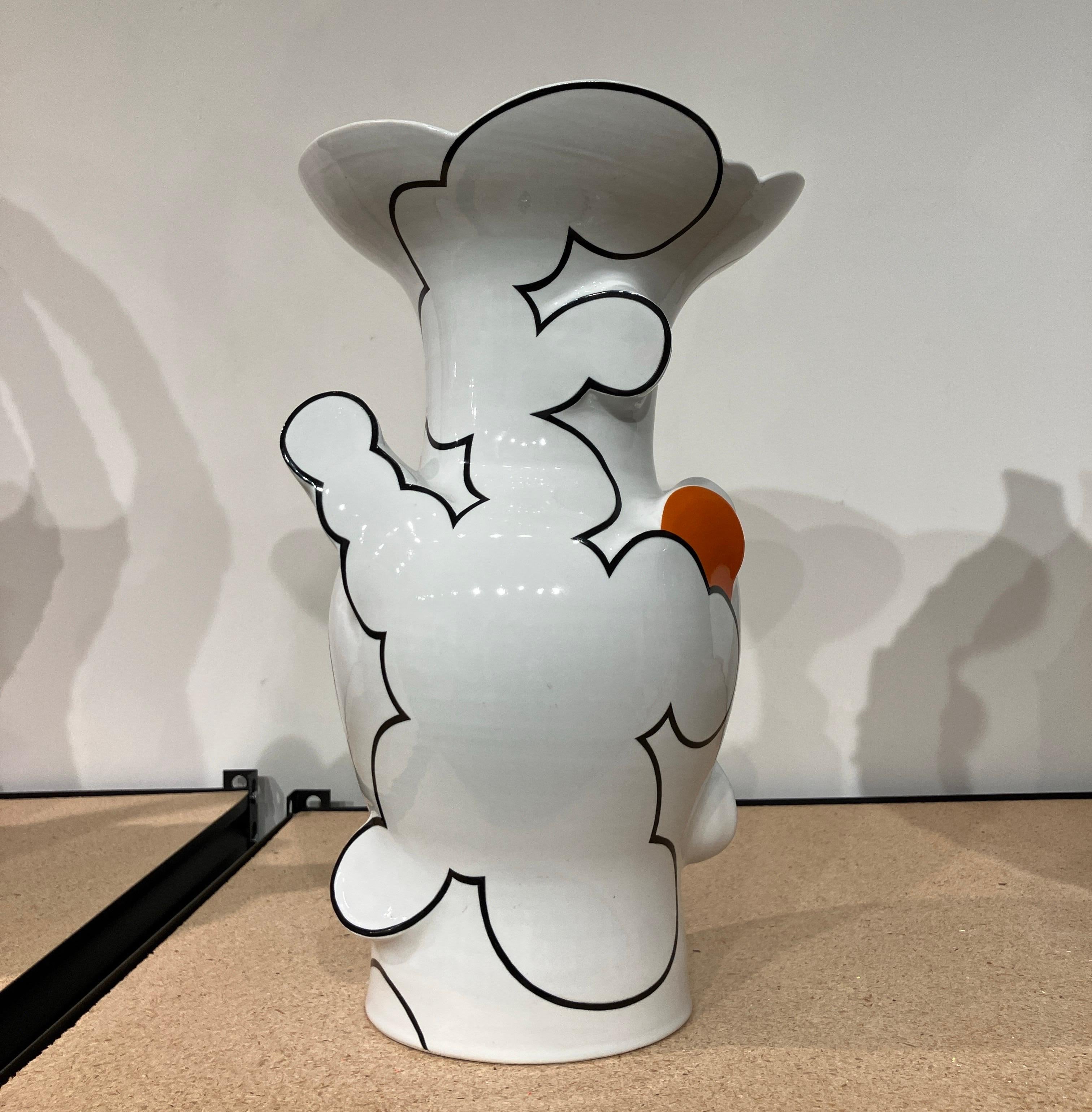 Porcelain Vase, Sculpture, Korean American, Flared Cloud Vase by Sam Chung, 2023 For Sale 1