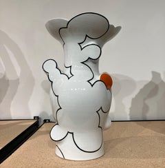 Vaso di porcellana, scultura, coreano-americano, vaso a nuvola svasata di Sam Chung, 2023