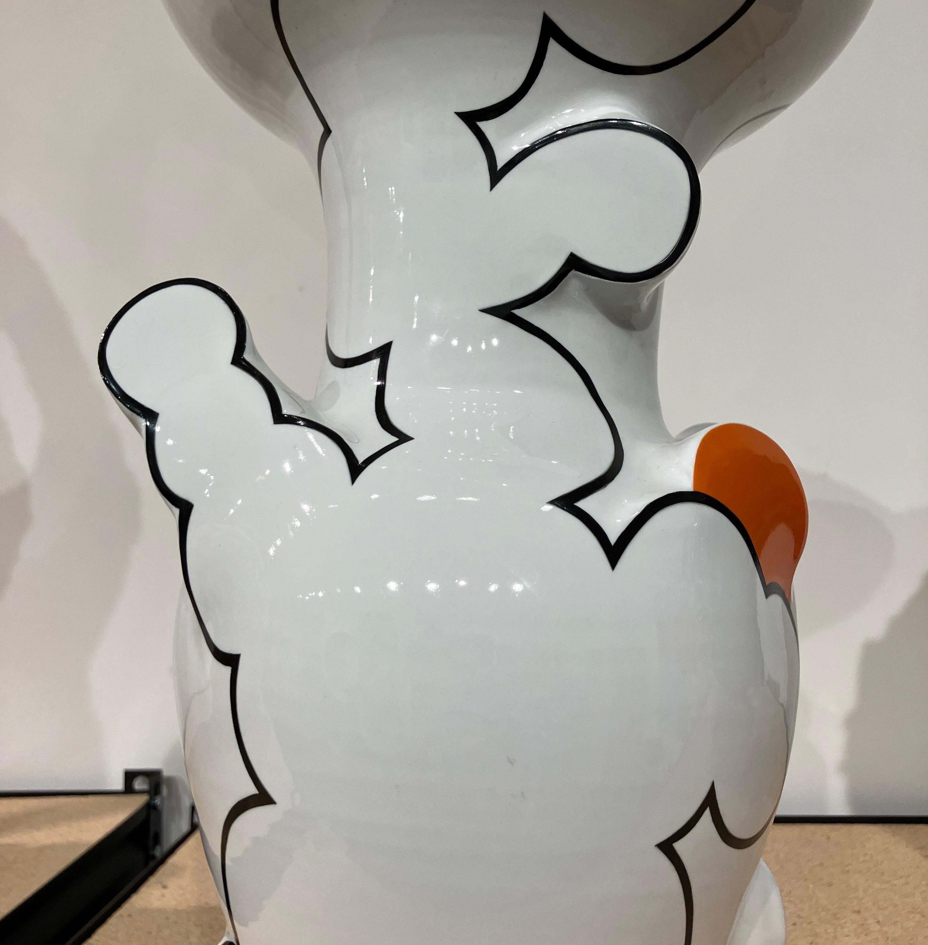 Porcelain Vase, Sculpture, Korean American, Flared Cloud Vase by Sam Chung, 2023 For Sale 3