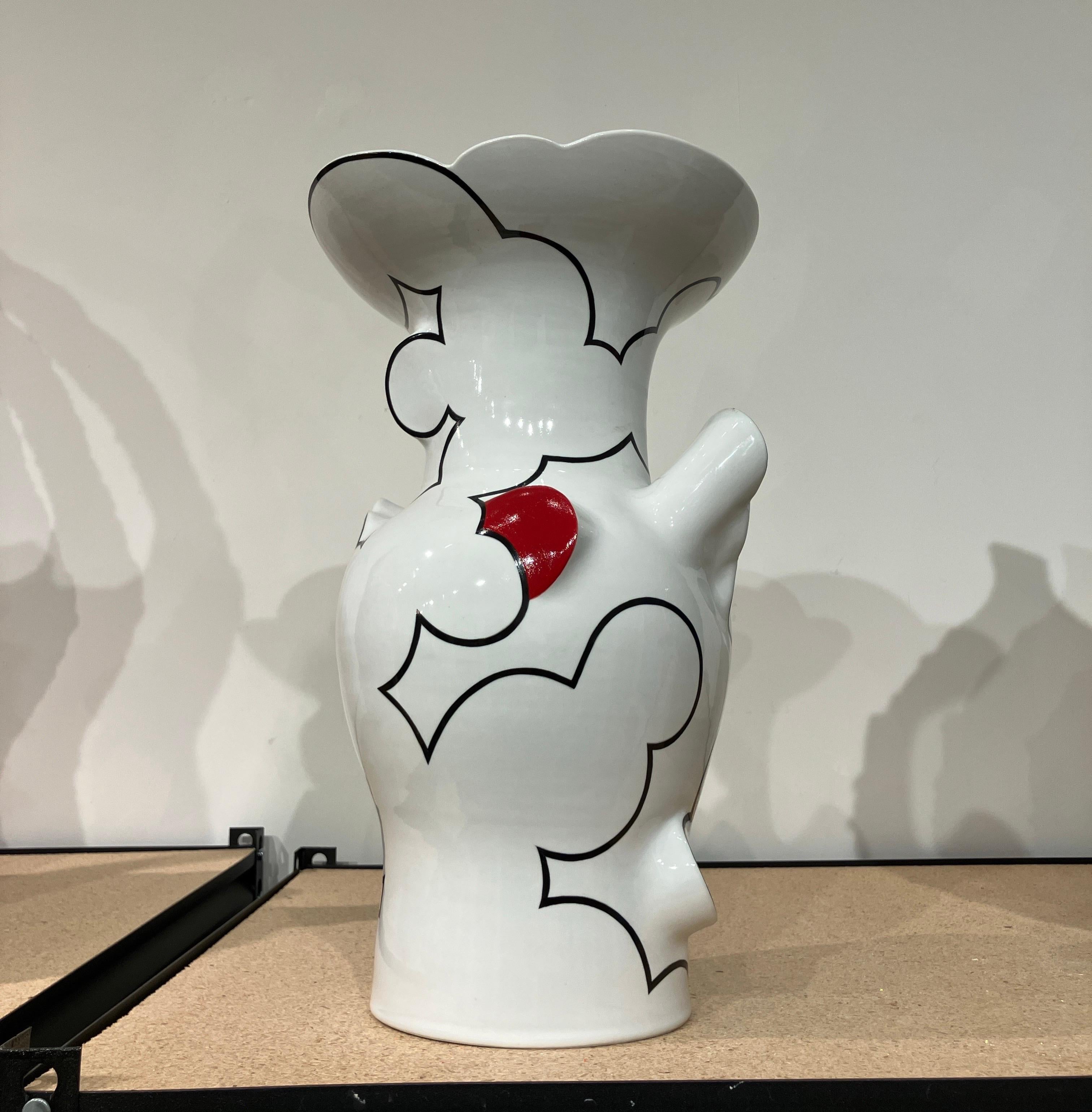 Porcelain Vase, Sculpture, Korean American, Flared Cloud Vase by Sam Chung, 2023 For Sale 5