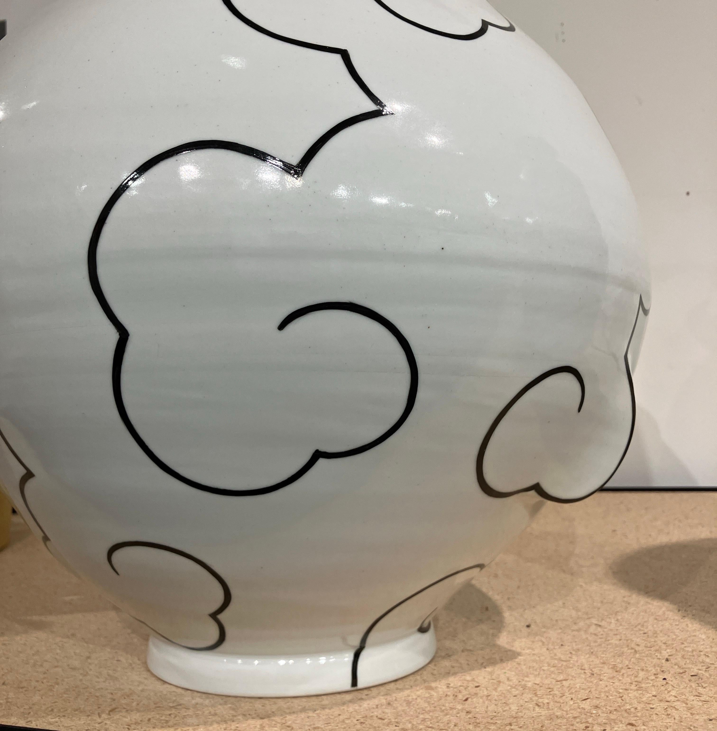 Functional Porcelain Sculpture, Korean American, Cloud Moon Jar, Sam Chung, 2025 For Sale 3