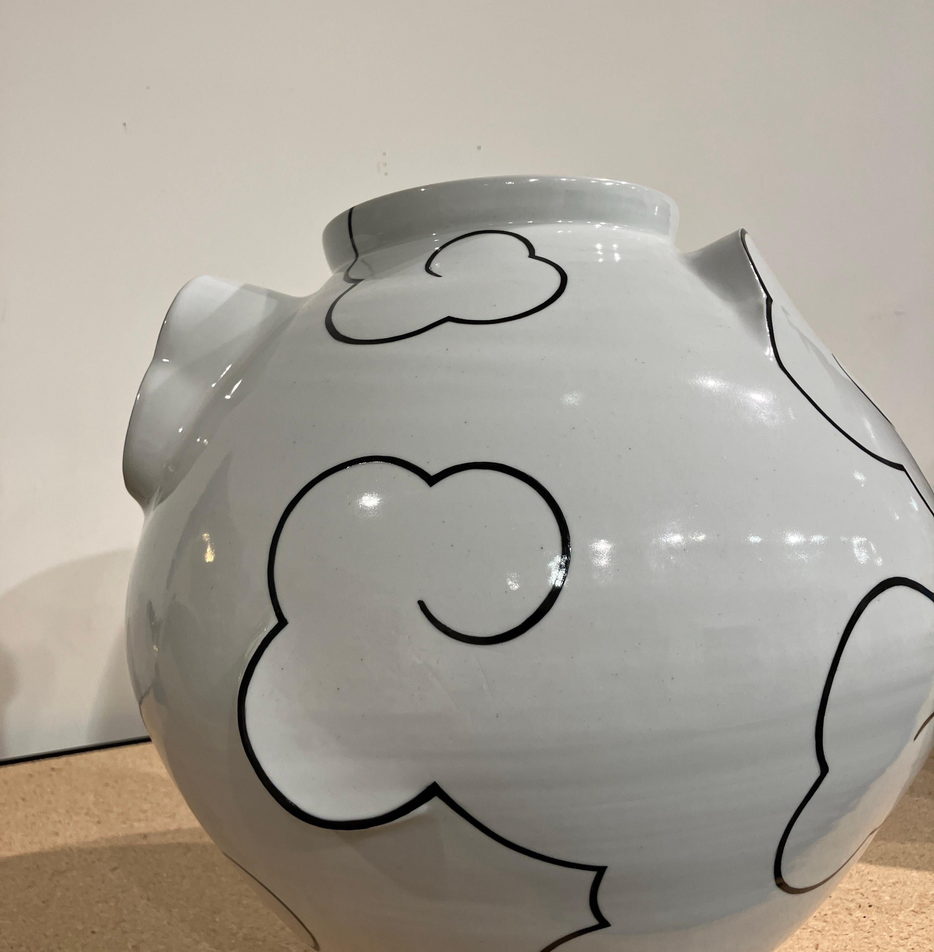 Functional Porcelain Sculpture, Korean American, Cloud Moon Jar, Sam Chung, 2025 For Sale 6