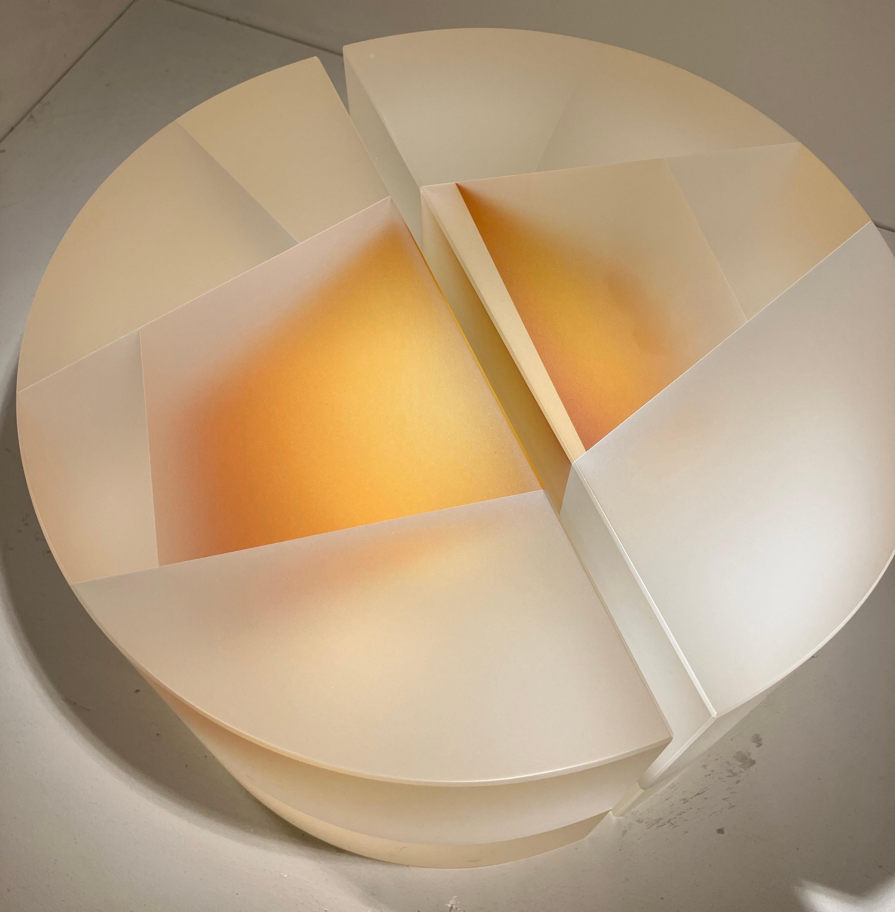 Carved Optical Glass Sculpture, Minimalist, Elegant, Contemporary Art, 