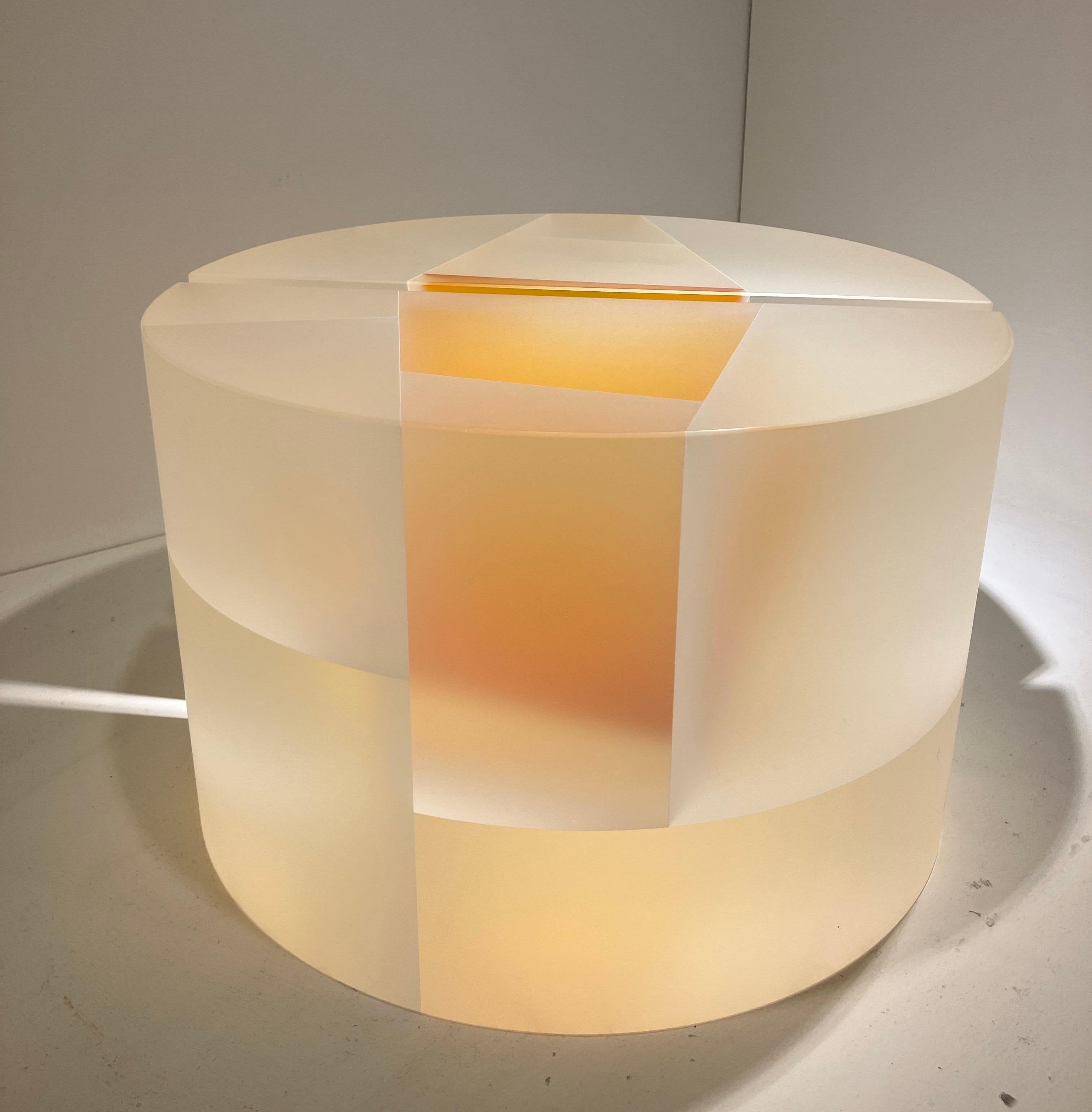 Carved Optical Glass Sculpture, Minimalist, Elegant, Contemporary Art, 