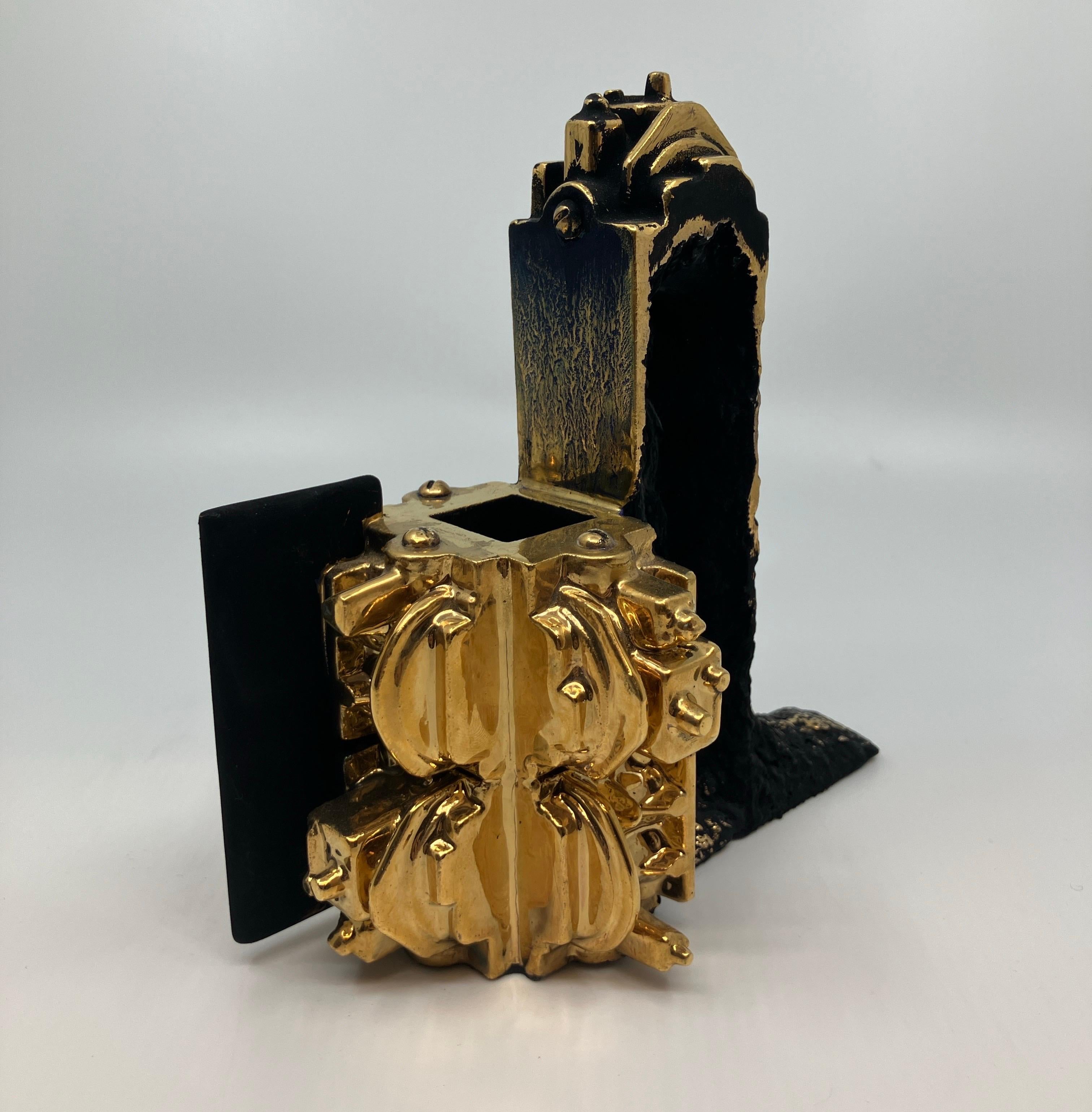 Contemporary, Ceramic, Sculpture, Gold Luster, Glaze, Crucible with Portal For Sale 1