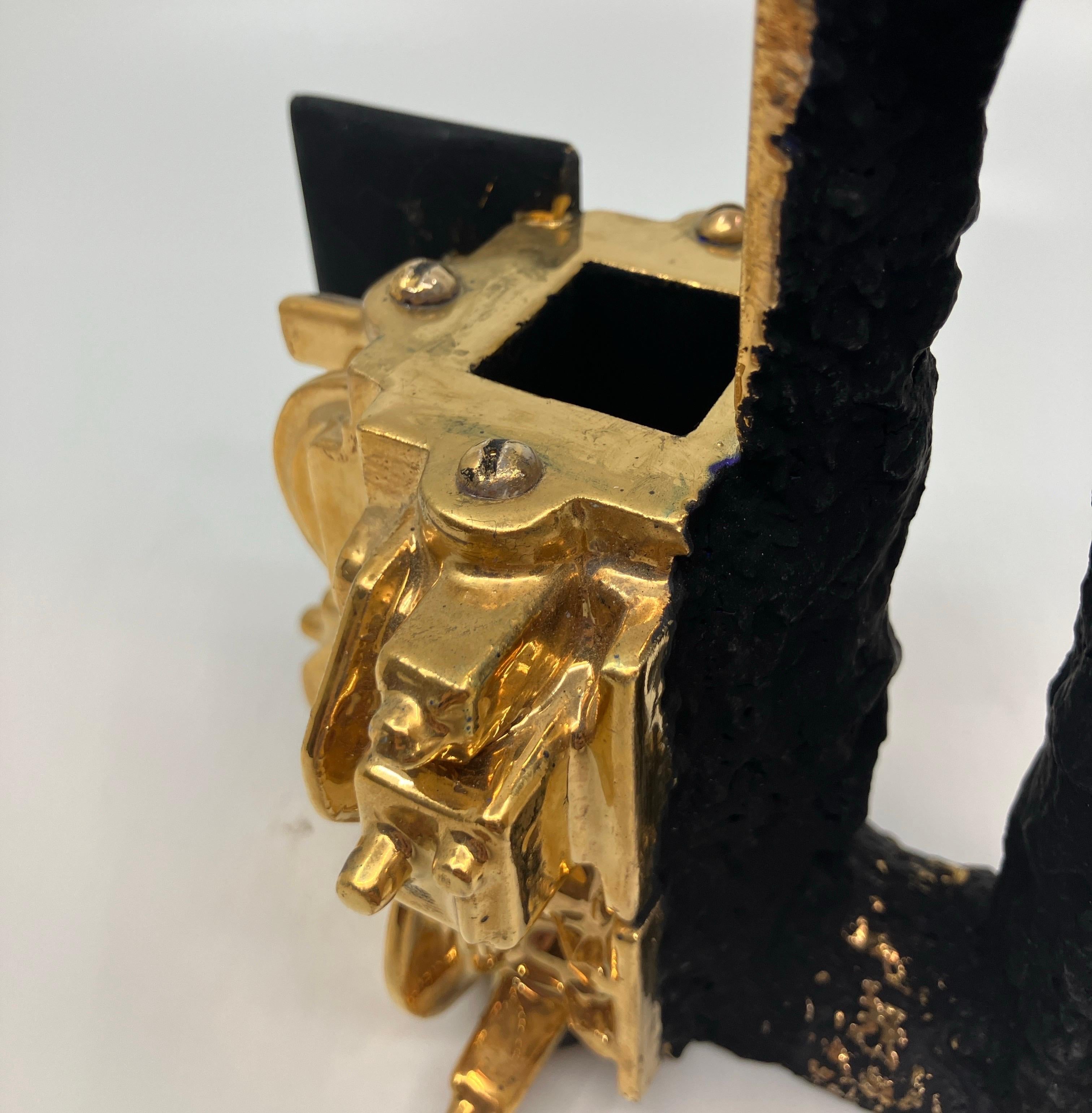 Contemporary, Ceramic, Sculpture, Gold Luster, Glaze, Crucible with Portal For Sale 5