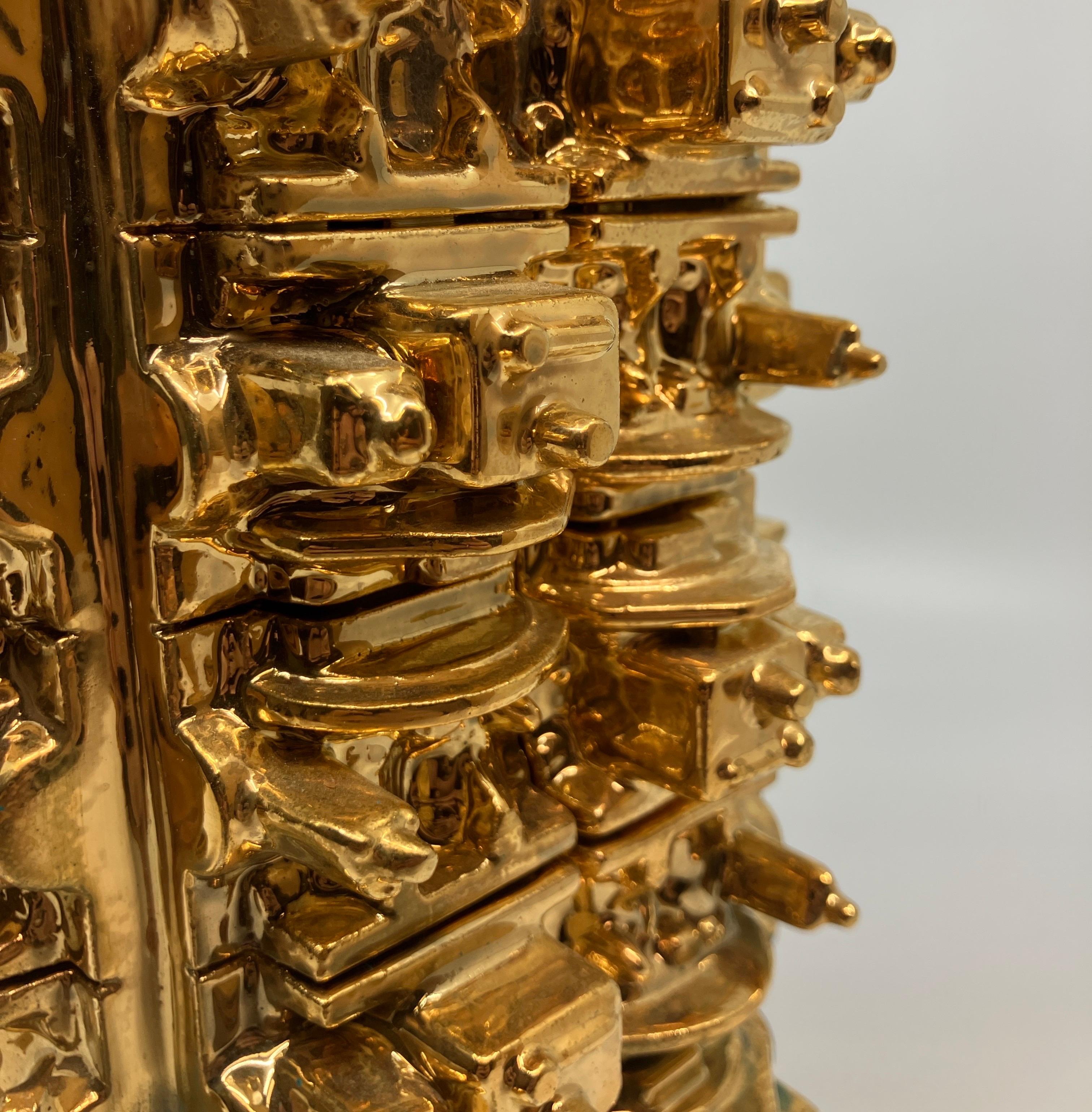 Contemporary, Ceramic, Sculpture, Gold Luster, Glaze, Euclidean Large Stein For Sale 4